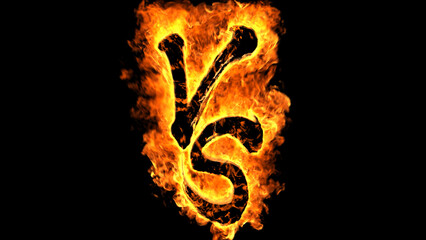 burning fire VS Logo
