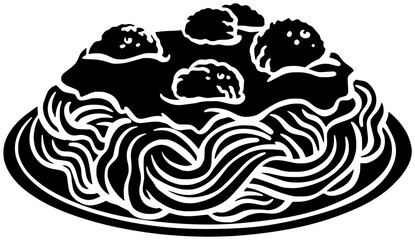 spaghetti illustration pasta silhouette noodle logo food icon ramen outline asian meal italian chinese pattern macaroni restaurant tasty cooking shape to vector graphic background