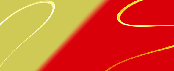 a banner with red and mustard color and a point of line