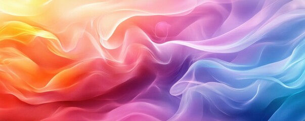 Obraz premium Abstract colorful flowing waves in a vertical AI-generated illustration with vibrant hues blending into a smooth pattern