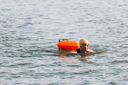 Swedish man swimming in the baltic sea