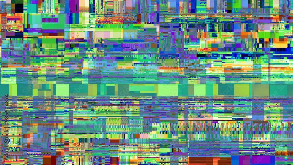 Leinwandbilder tv noise static effect, abstract glitch background. fractal digital art pattern