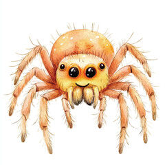 Spider watercolor clipart illustration isolated