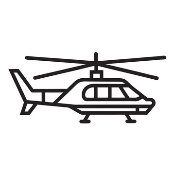recommend clip art: Military helicopter line art vector illustration
