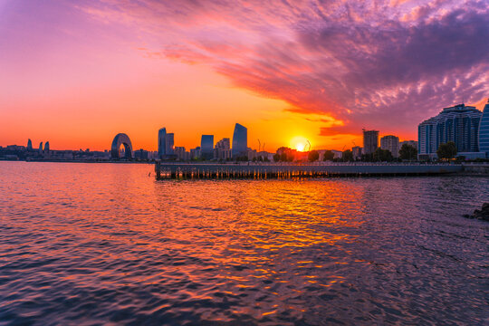 Golden Hour in the White City. Baku, Azerbaijan.