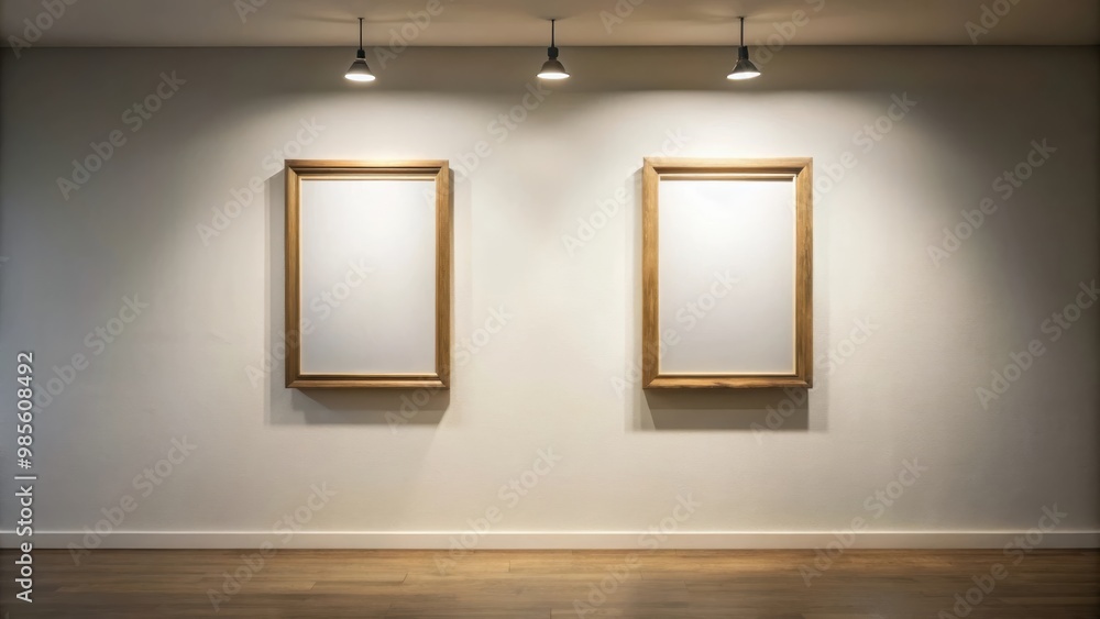 Poster an empty frame hanging on a gallery wall