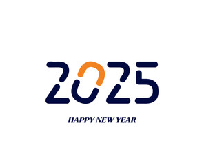 Happy New Year 2025 Vector Typography