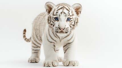 Obraz premium A baby tiger laying on its back with its paws on its stomach