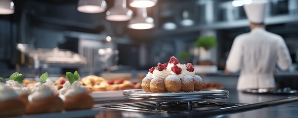 Mastering Gourmet Pastries: Advanced Baking Techniques in a Luxurious Kitchen - 3D Illustration