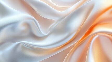 Fototapeta premium Abstract textured background with white and peach fabric.