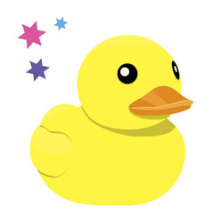 Classic rubber duck on a white background. Vector illustration.
