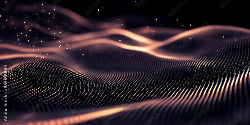 Poster Abstract background with glowing dotted lines