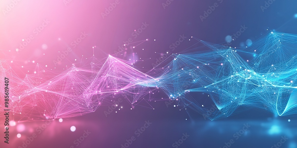 Poster abstract background motion transformation of empty copy space with plexus pattern of future innovati