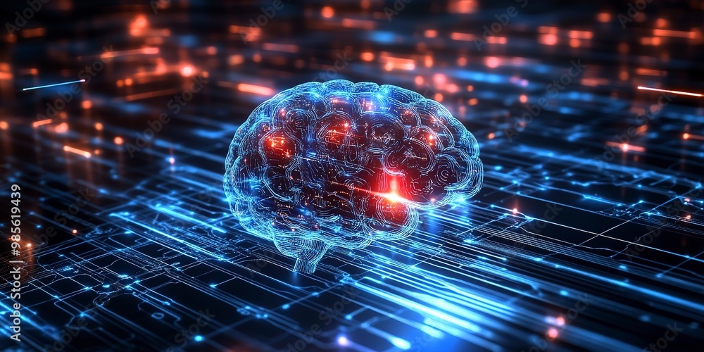 Poster abstract ai learning technology, big data learning