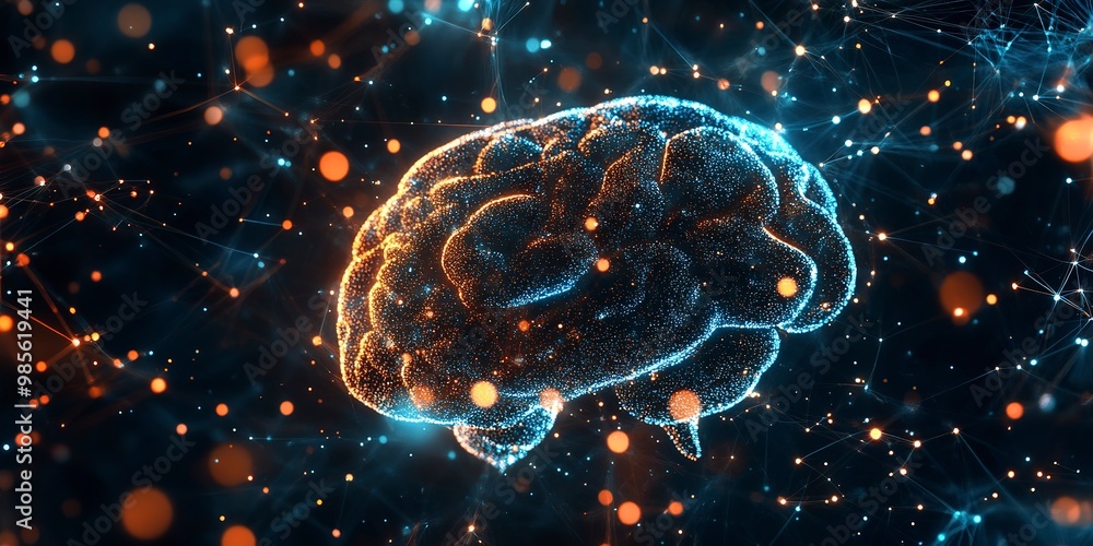 Poster abstract ai learning technology, big data learning