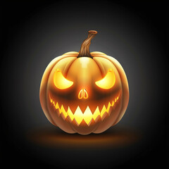 Spooky halloween background with pumpkins