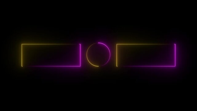 Seamless loop animation rectangles frame ultra video motion graphic. Animated borders frame glowing neon lights loop animation. rectangle border frame line animation