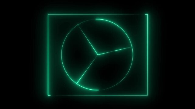 Seamless loop animation rectangles and circle frame ultra video motion graphic. Animated borders frame glowing neon lights loop animation. rectangle in circle border frame line animation