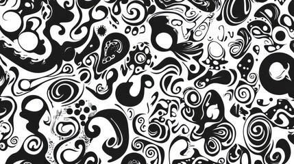 Fototapeta premium Abstract black and white swirl pattern.