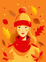 girl in autumn leaves