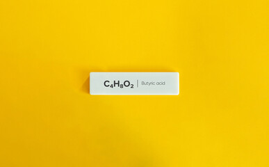 Butyric acid, C₄H₈O₂. Molecular or Chemical Formula and Name.