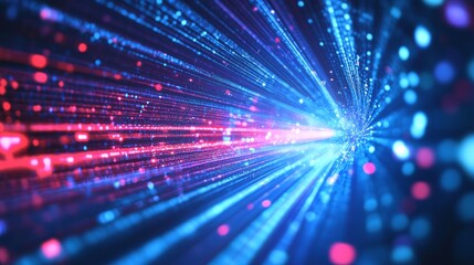 Obraz premium Abstract Blue and Red Light Streaks.