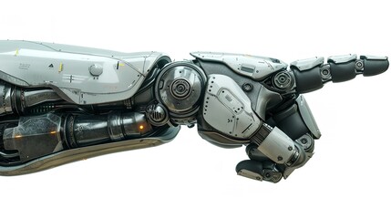 Fototapeta premium Robot Hand Pointing Index Finger Showing Gesture Isolated