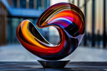 Artistic shot of a dynamic sculpture, with a composition that exudes creative energy