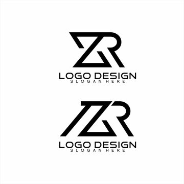 Simple abstract letter ZR, NGR, NZR logo design.