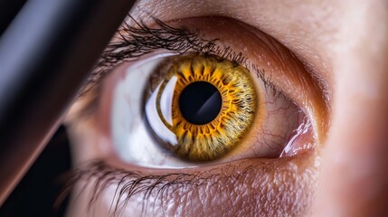 Healthcare professional examining yellow-tinged eyes, close-up view symbolizing diagnostic focus on potential liver disease
