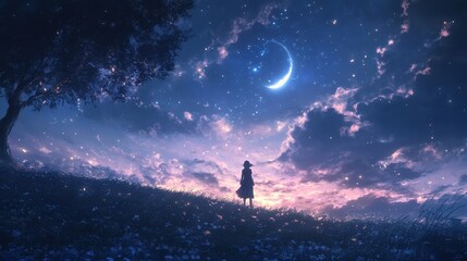 Fototapeta premium At midnight, the world pauses, filled with hope for a fresh start and endless possibilities.