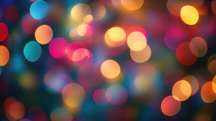 Obraz premium The background was a defocused, colourful blend of glowing light and blurred bokeh, creating an abstract display of bright, Christmas colours.light,bokeh, blurred,abstract, bright,background,