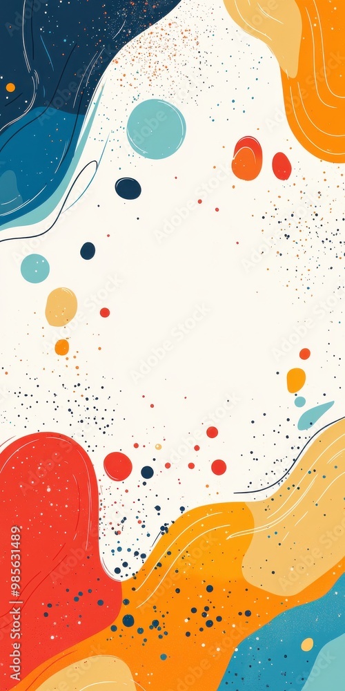 Poster abstract colorful background with vibrant flowing shapes and textures creating a dynamic and artisti