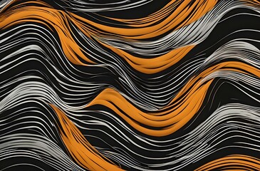 abstract_orange_black_waves_pattern