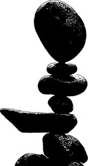 silhouette of a natural stone arrangement