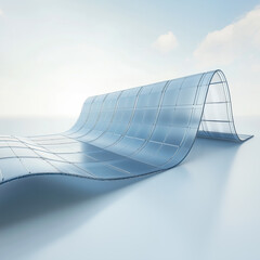 A futuristic and innovative flexible solar panel with a sleek design, clean energy and technology.