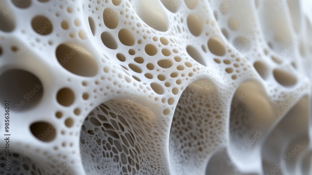 Poster abstract 3d structure with holes and texture.