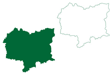 Fototapeta premium Meerut district (Uttar Pradesh State, Republic of India) map vector illustration, scribble sketch Meerut map