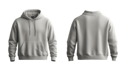Blank White Sweatshirt Mockup – Front and Back View for Apparel Design, Customization, and Fashion Branding PNG file