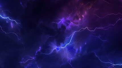 Fototapeta premium Electric abstract wallpaper featuring vivid purple and blue lightning, captured in ultra-high definition.