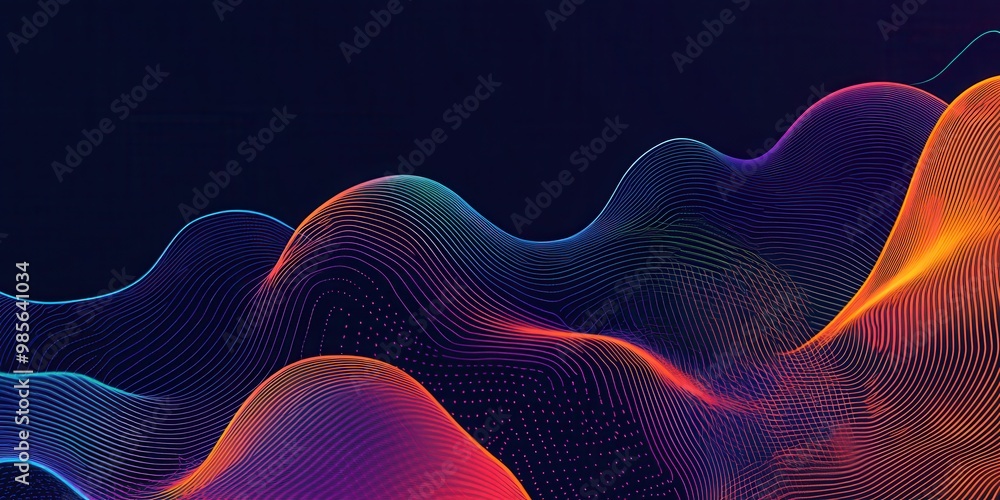 Aufkleber abstract colorful wave pattern with flowing lines and gradients.