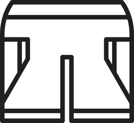 Short Pants Icon Line Illustration
