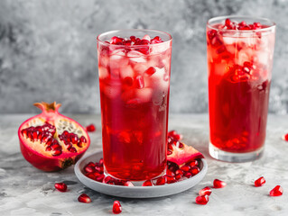 pomegranate juice in a glass