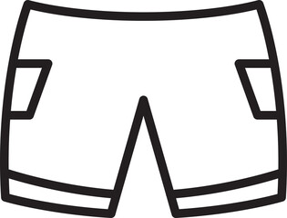 Short Pants Icon Line Illustration
