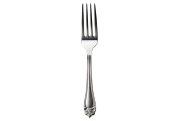 Silver fork isolated on the transparent background	
