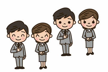 グレースーツの男性と女性