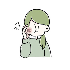 歯が痛い女性(マーク付)