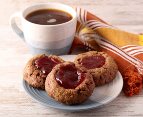 Peanut butter  jam cookies