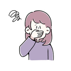青ざめて吐きそうな女性