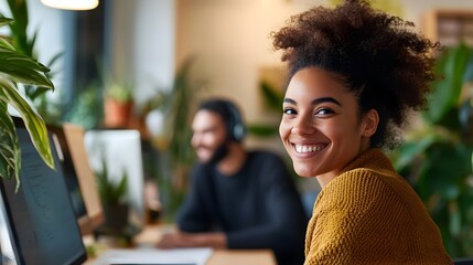 Collaborative Work Environment with Natural Elements and Soft Lighting